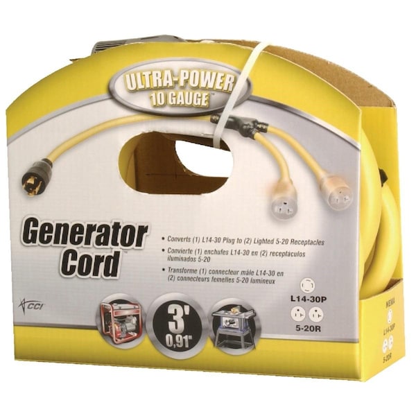 Southwire Ultra-Power 3 Ft. 10/4 Generator Cord 19348802 - main